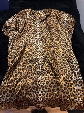 Leopard Print vintage Winlar lounge dress - Brown & Black